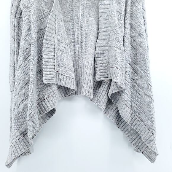 Hollister Women Gray Angora Blend OpenFront Draped Cableknit Mock Neck Cardi| S - Picture 3 of 10